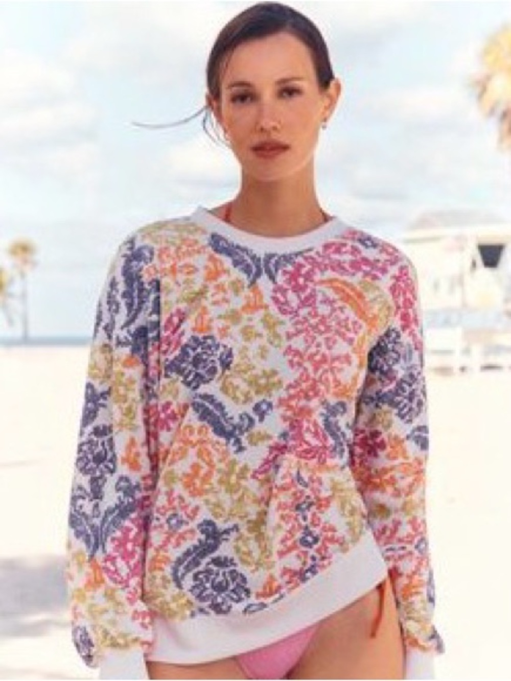 Anthropologie Celandine Relaxed Crew-Neck Sweatshirt